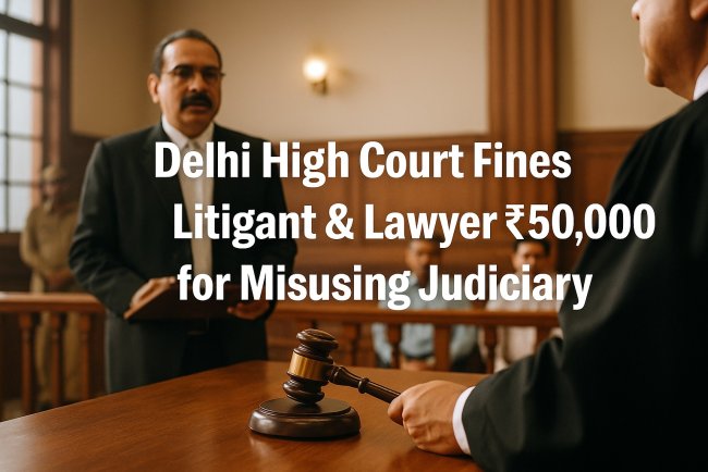 Delhi High Court Fines Litigant & Lawyer ₹50,000 for Misusing Judiciary